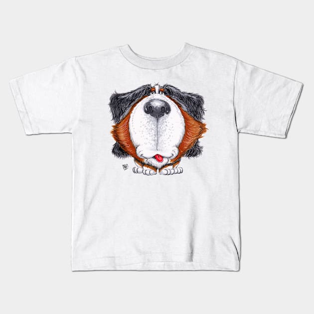 Bernese Mountain Dog Kids T-Shirt by obillwon